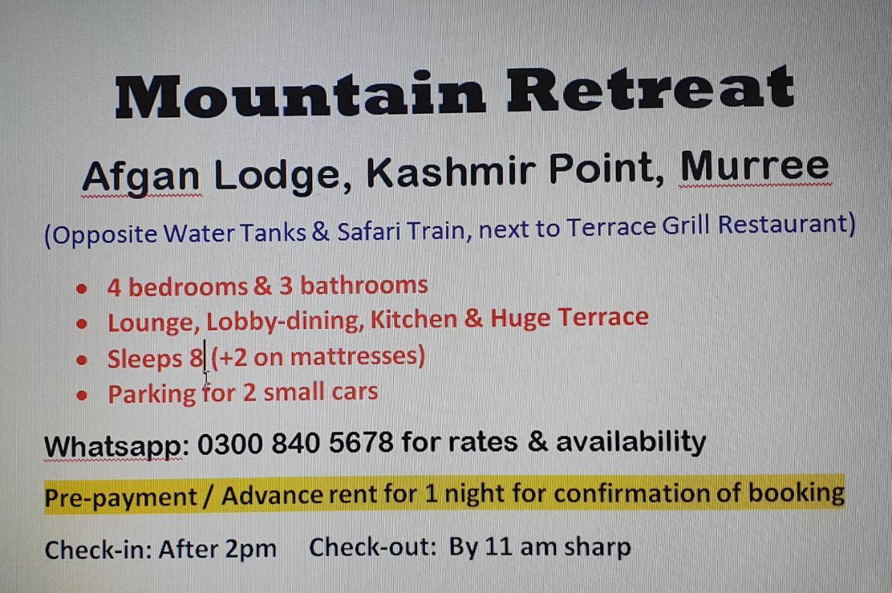 Mountain Retreat At Afgan Lodge Murree Exterior photo